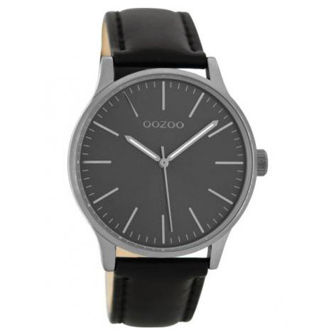 OOZOO C8544 Horloge Timepieces Collection staal/leder Black 40 mm 1