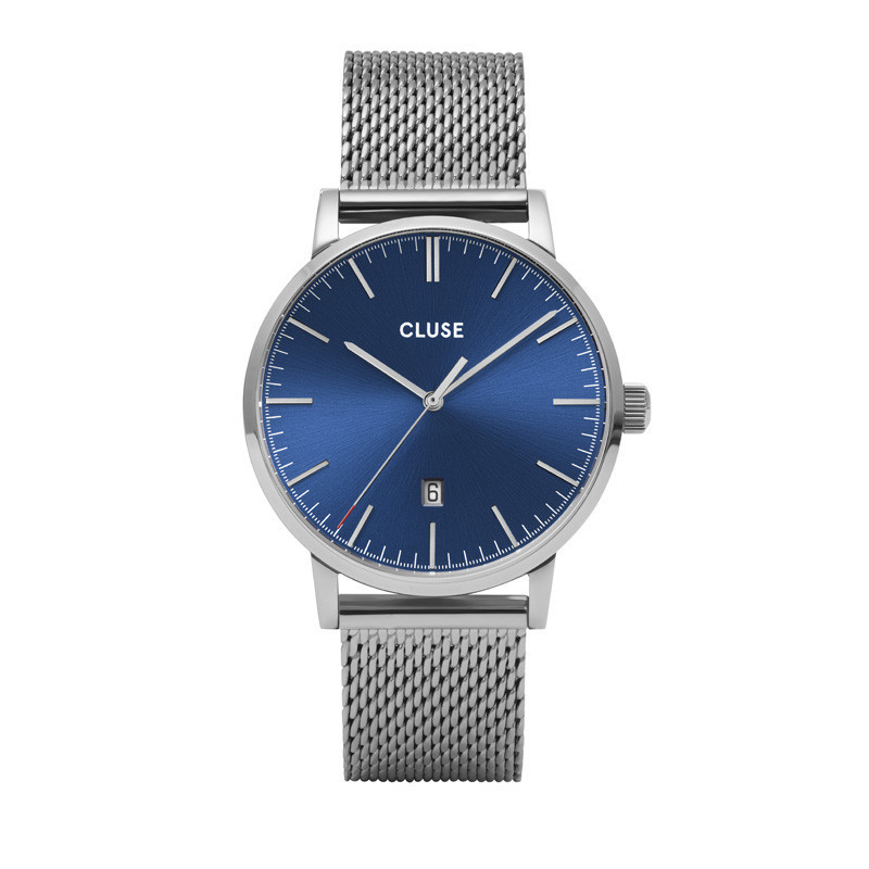 Cluse CW0101501004 Herenhorloge Mesh Aravis zilverkleurig-blauw 40 mm 1