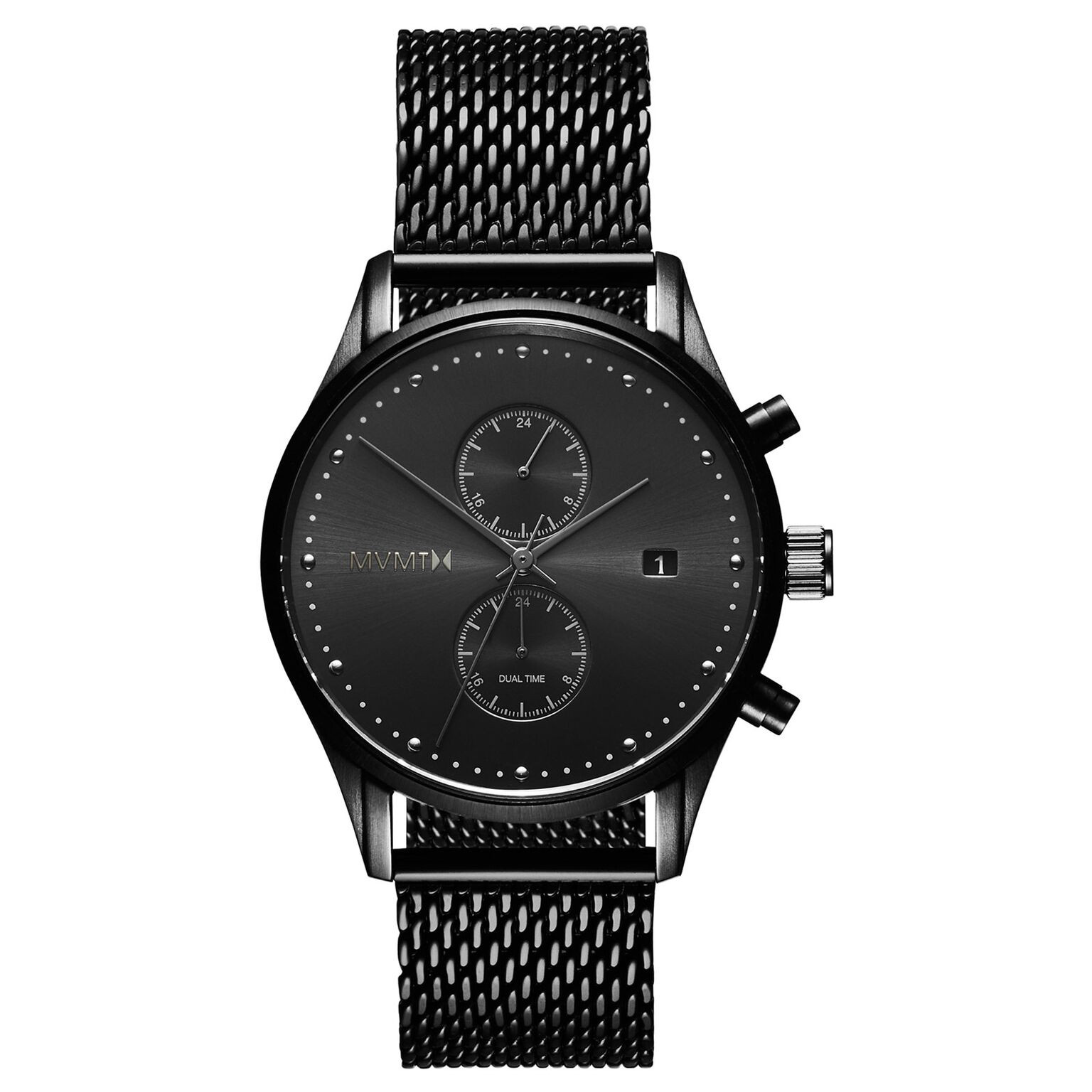 MVMT D-MV01-BL2 RVS Zwart Voyager Horloge 42mm 1