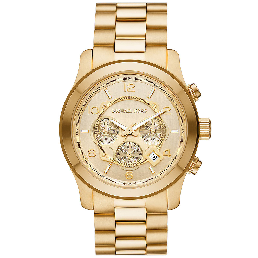 Michael Kors MK9074 Horloge Runway Chrono staal goudkleurig 45 mm 1