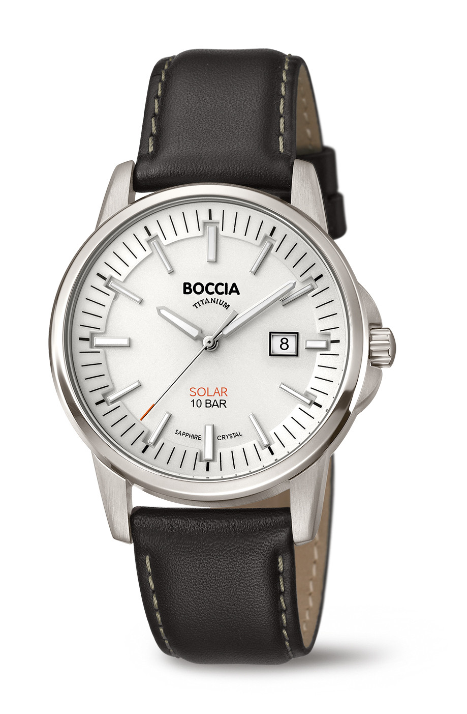 Boccia 3643-01 Horloge Titanium-Leder saffierglas 39 mm  1