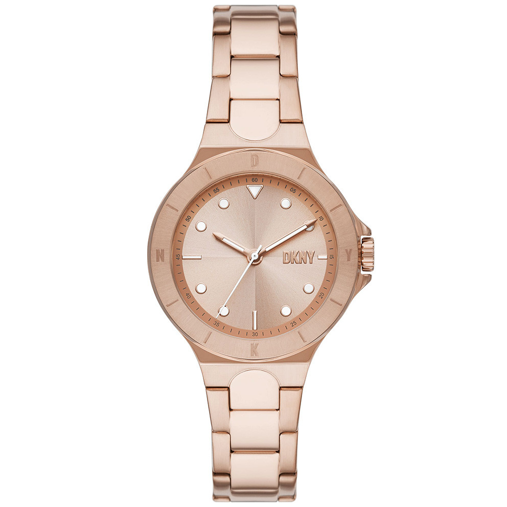DKNY NY6642 Horloge Chambers staal rosekleurig 34 mm 1