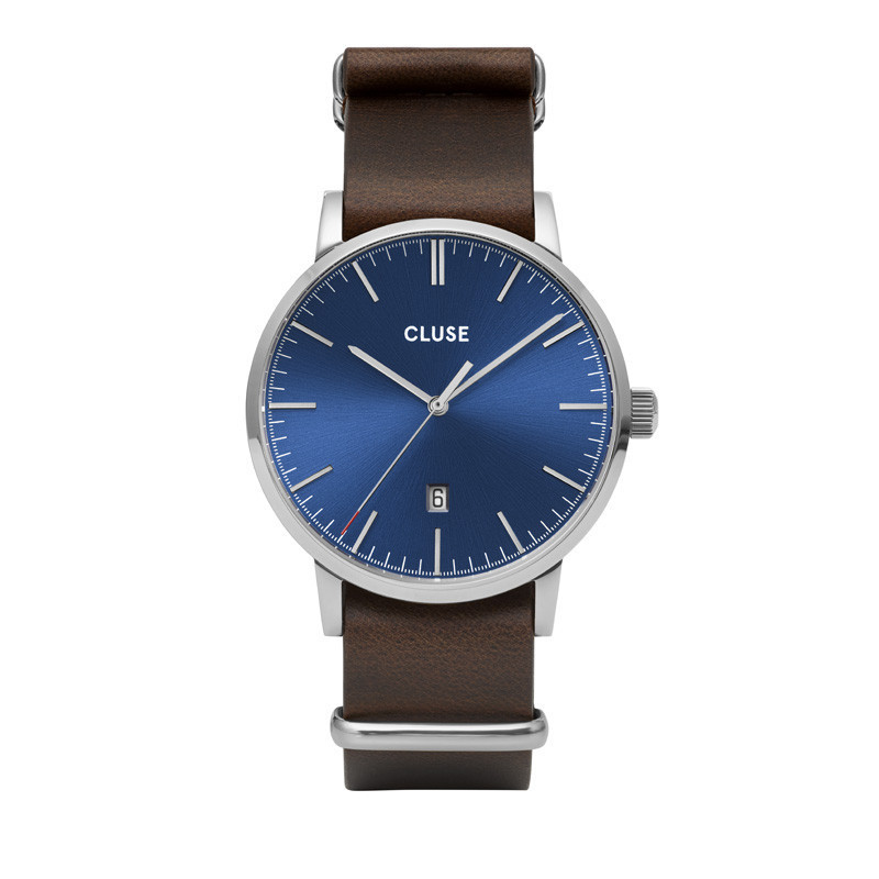 Cluse CW0101501008 Herenhorloge Aravis blauw/bruin 40 mm 1