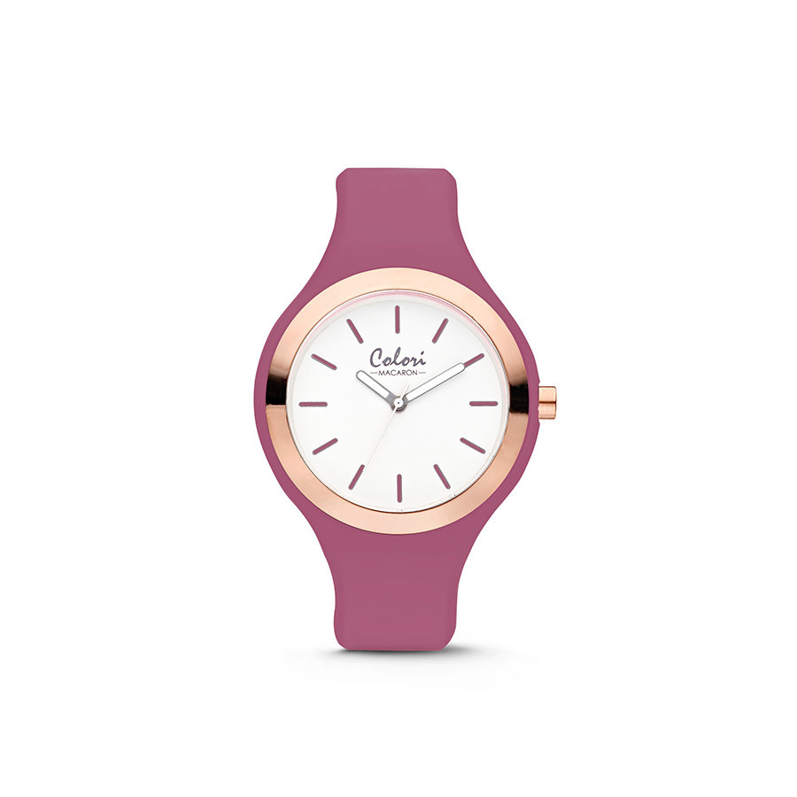 Colori Horloge Macaron staal/siliconen rosé-vintage roze 30 mm  5-COL512 1