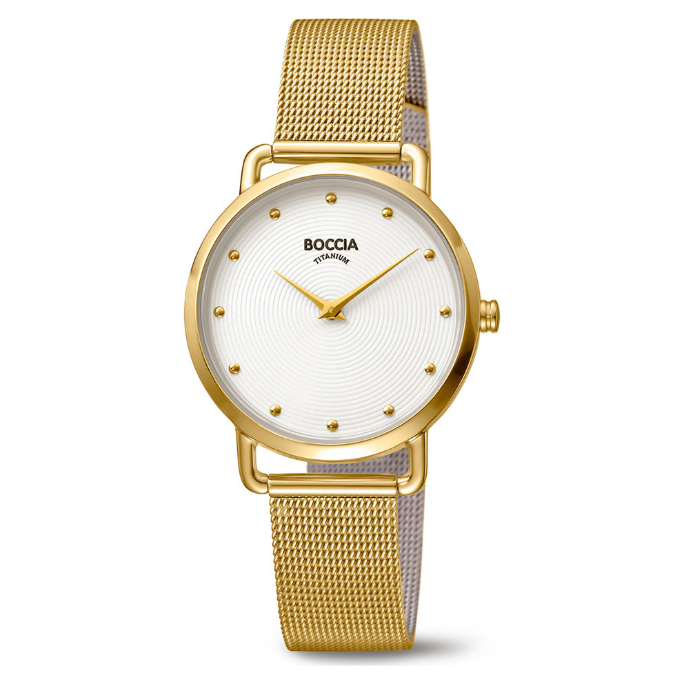 Boccia 3314-06 Horloge Titanium/Staal goudkleurig-wit 32 mm 1