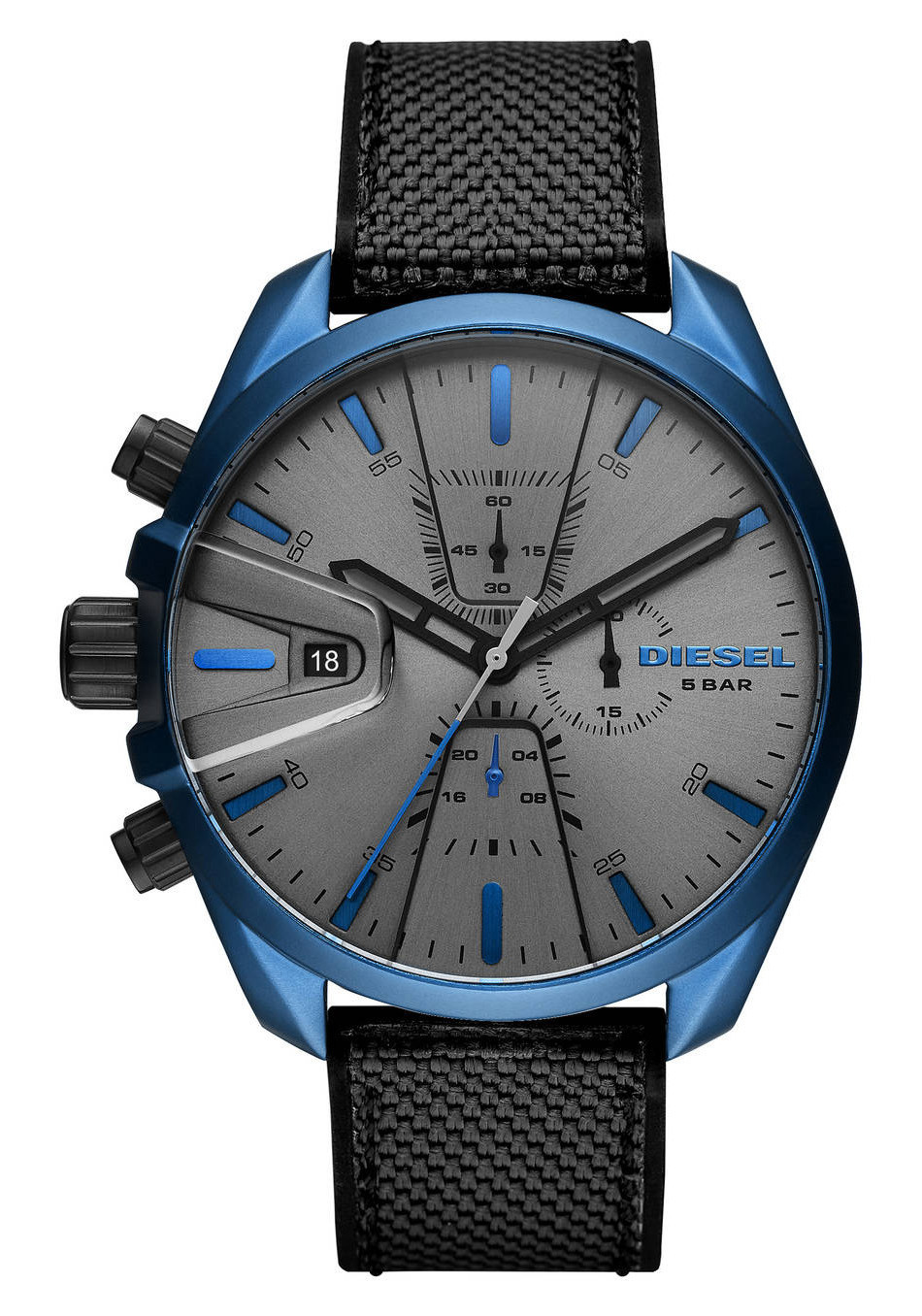 Diesel DZ4506 Horloge Ms9 Chrono zwart-blauw 48 mm 1