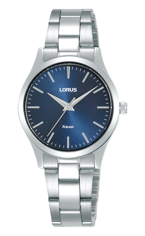 Lorus RRX75HX9 Horloge staal zilverkleurig-blauw 28 mm 1