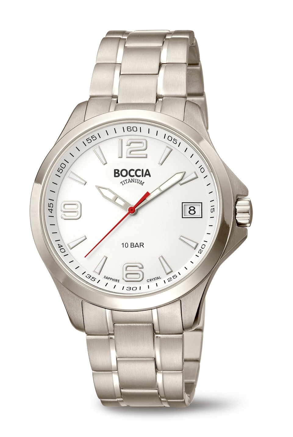 Boccia 3591-06 Horloge Titanium saffierglas zilverkleurig-wit 41 mm 1