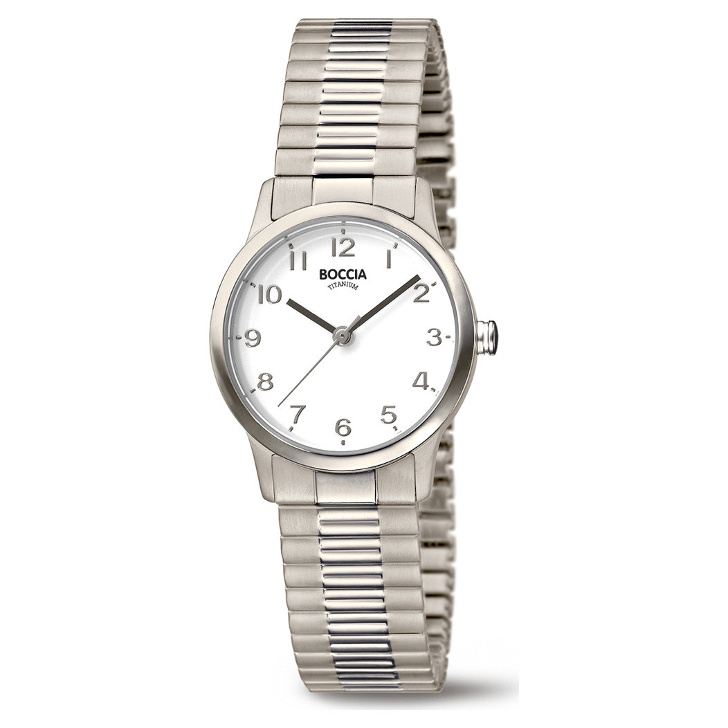 Boccia 3318-01 Horloge Titanium Rekband zilverkleurig 26 mm 1