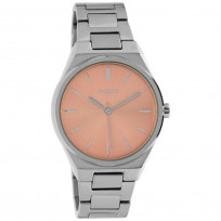 OOZOO C10341 Horloge Timepieces staal zilver- en rosekleurig 34 mm 1