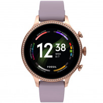 Fossil FTW6080 Smartwatch Gen. 6 staal-siliconen rosekleurig-paars 42 mm 1