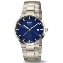 Boccia 3652-02 Horloge titanium-saffier zilverkleurig-blauw 39 mm 1