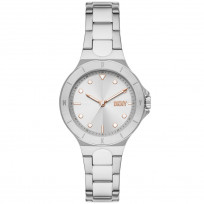 DKNY NY6641 Horloge Chambers staal zilver-en rosekleurig 34 mm 1