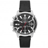 Diesel DZ4603 Horloge Griffed Chrono staal-leder zilverkleurig-zwart 42 mm 1
