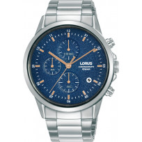 Lorus RM367HX9 Horloge Chronograaf zilverkleurig-blauw 42 mm  1