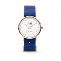 CO88 Horloge staal/nylon 36 mm rosé/donkerblauw 8CW-10017 1