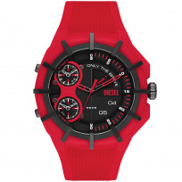 Diesel DZ1989 Horloge Framed siliconen rood-zwart 51 mm 1