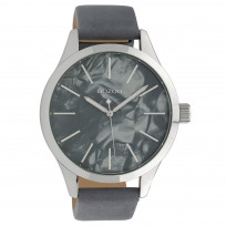OOZOO C10074 Horloge Timepieces Collection staal/leder zilverkleurig-bluegrey 45 mm 1
