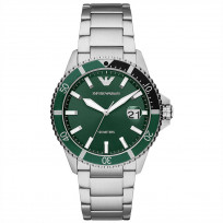 Emporio Armani AR11338 Horloge Diver staal zilverkleurig-groen-zwart 42 mm 1