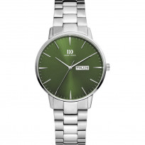 Danish Design IQ97Q1267 Horloge Akilia staal zilverkleurig-groen 41 mm 1