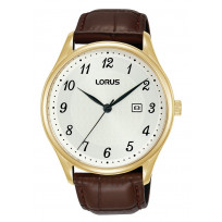 Lorus RH910PX9 Horloge staal-leder goudkleurig-bruin 42 mm  1