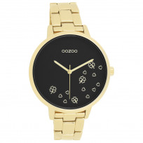 OOZOO C11124 Horloge Timepieces staal goudkleurig-zwart 42 mm 1