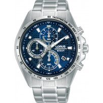 Lorus RM353HX9 Horloge Chronograaf staal zilverkleurig-blauw 44 mm  1