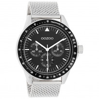 OOZOO C11113 Horloge Timepieces staal zilverkleurig-zwart 45 mm 1