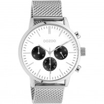 OOZOO C10910 Horloge Timepieces staal zilverkleurig-wit 45 mm 1
