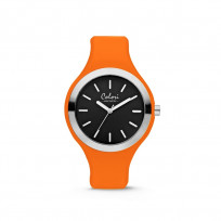 Colori Macaron 5 COL587 Horloge - Siliconen Band - Ø 44 mm - Oranje / Zwart 1