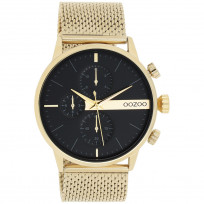 OOZOO C11102 Horloge Timepieces staal goudkleurig-zwart 45 mm 1
