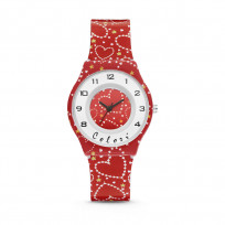 Colori Funtime 5 CLK104 Kinderhorloge met Hartjes - Siliconen Band - Ø 34 mm - Rood  1