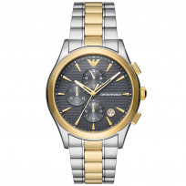 Emporio Armani AR11527 Horloge Paolo Chrono staal zilver-en goudkleurig-grijs 42 mm 1