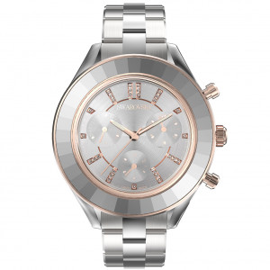 Swarovski 5610494 Horloge Octea Lux Sport zilver- en rosekleurig-wit 39 mm 1