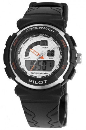 Coolwatch CW.270 kinderhorloge jongens 'Pilot' digitaal zwart  1