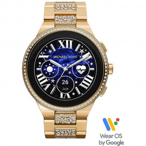 Michael Kors MKT5146 Horloge Smartwatch Gen 6 Camille staal goudkleurig-wit 44 mm 1