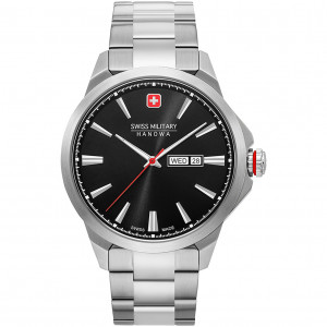 Swiss Military Hanowa 06-5346.04.007 Horloge Day Date Classic zilverkleurig-zwart 45 mm 1