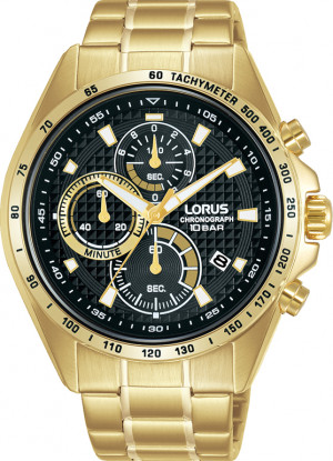 Lorus RM358HX9 Horloge Chronograaf staal goudkleurig-zwart 44 mm  1