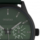 OOZOO C10537 Horloge Timepieces staal/leder zwart-groen 48 mm 2