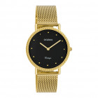 OOZOO C20055 Horloge Vintage Mesh goudkleurig-zwart 34 mm 1