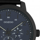 OOZOO C10509 Horloge Timepieces staal/leder black-deepblue 45 mm 2