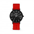 Colori XOXO 5 COL554 Horloge geschenkset met Armband - Nato Band - Ø 36 mm - Rood / Zwart  1