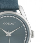 OOZOO JR307 Horloge Junior staal/leder blue 32 mm 2