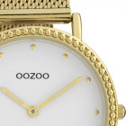 OOZOO C20054 Horloge Vintage Mesh goudkleurig-wit 34 mm 2