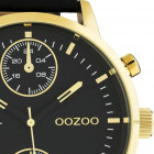 OOZOO C10531 Horloge Timepieces staal/leder goudkleurig-zwart 50 mm 2