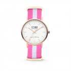 CO88 Horloge staal/nylon rosé/wit/roze 36 mm 8CW-10026  1
