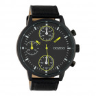 OOZOO C10534 Horloge Timepieces staal/leder geel-zwart 50 mm 1