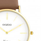OOZOO C20222 Horloge Vintage staal-leder goudkleurig-mokkabruin 40 mm 2