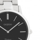 OOZOO C20031 Horloge Vintage staal zilverkleurig-zwart 38 mm 2