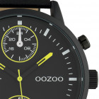 OOZOO C10534 Horloge Timepieces staal/leder geel-zwart 50 mm 2